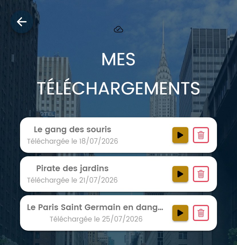 Un parcours téléchargé à l'avance, joué hors réseau